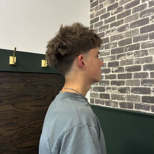 Teen cut with a textured fringe, cut at K8 Fades