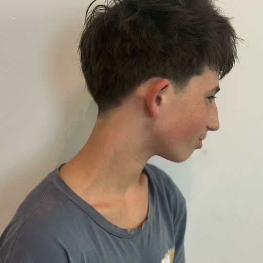Young client's cut with natural texture, cut at K8 Fades